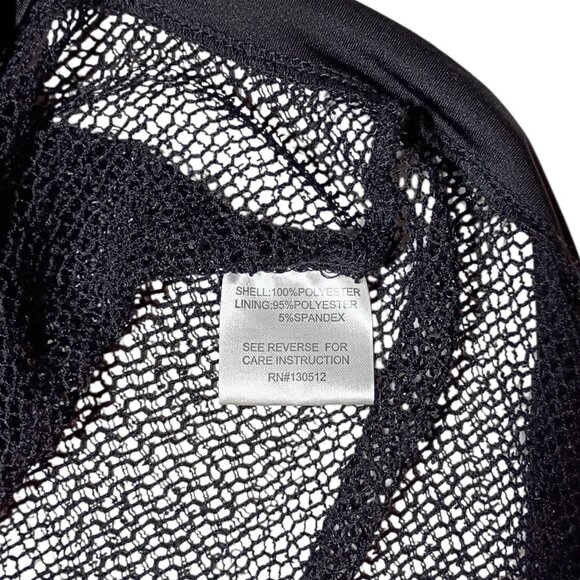 One7Six Elegant Black Mesh Top Sheer Long Sleeve Evening Blouse M - Picture 4 of 10